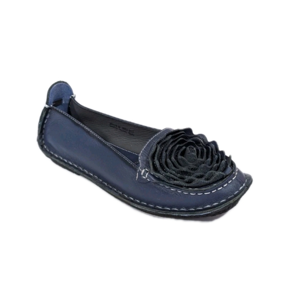 L'Artiste Dezi Shoes Eu 40 Women Blue Leather Flat Slip on Comfort cushion